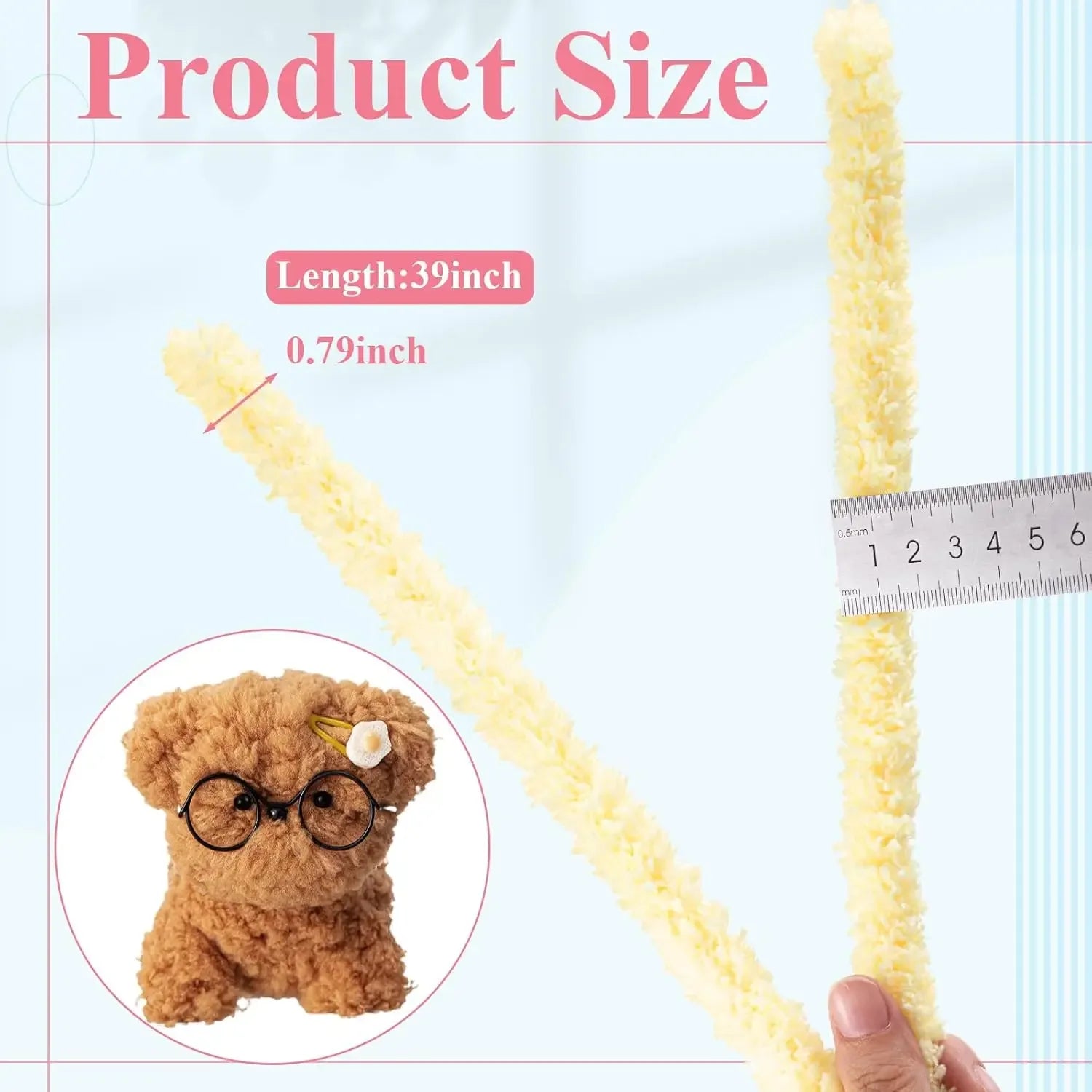 12 Pcs 39 Inches Jumbo Colorful Pipe Cleaners Bulk Coral Fleece