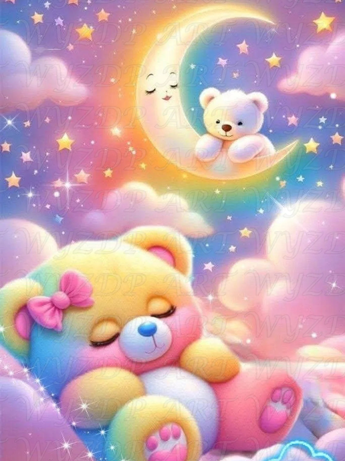 Fairy Dust Diamond Painting Cartoon Doll Embroidery Landscape Decor.