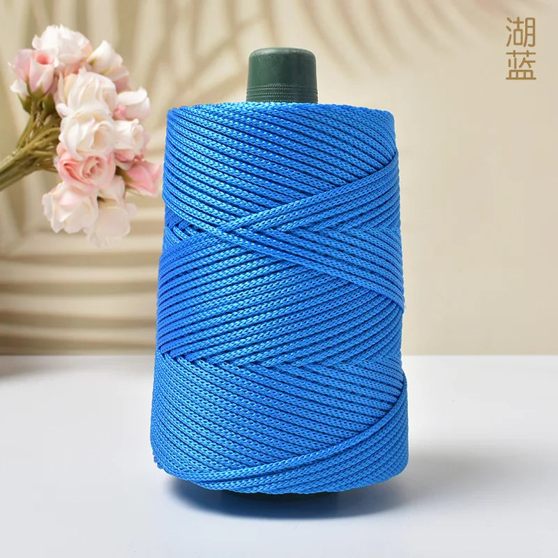 DIY Hand-Woven  Craft Rope Hollow Wool Crocheting Cushion