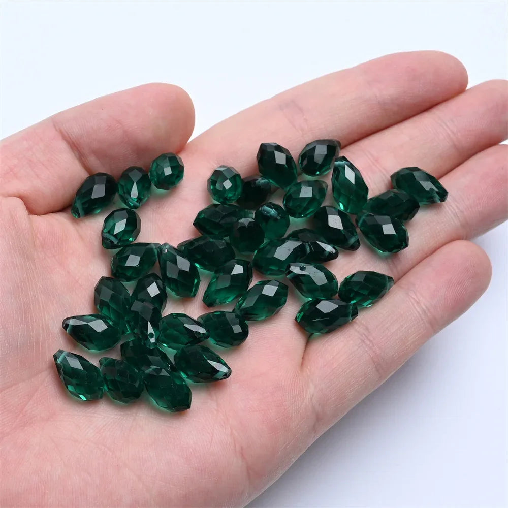 50pcs Crystal Teardrop Beads   Waterdrop Shape Faceted Beads