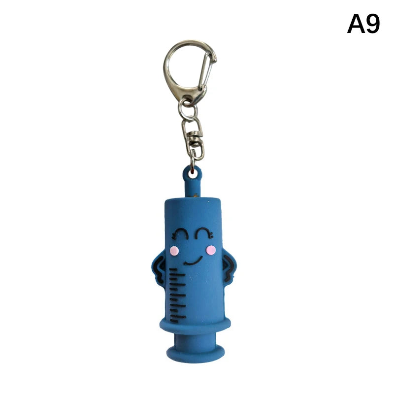 1PCS PVC Ampoule Bottle Opener Keychain Syringe-Shaped Cutter Nurse Doctor Aid Medication Vial Breaker Tool