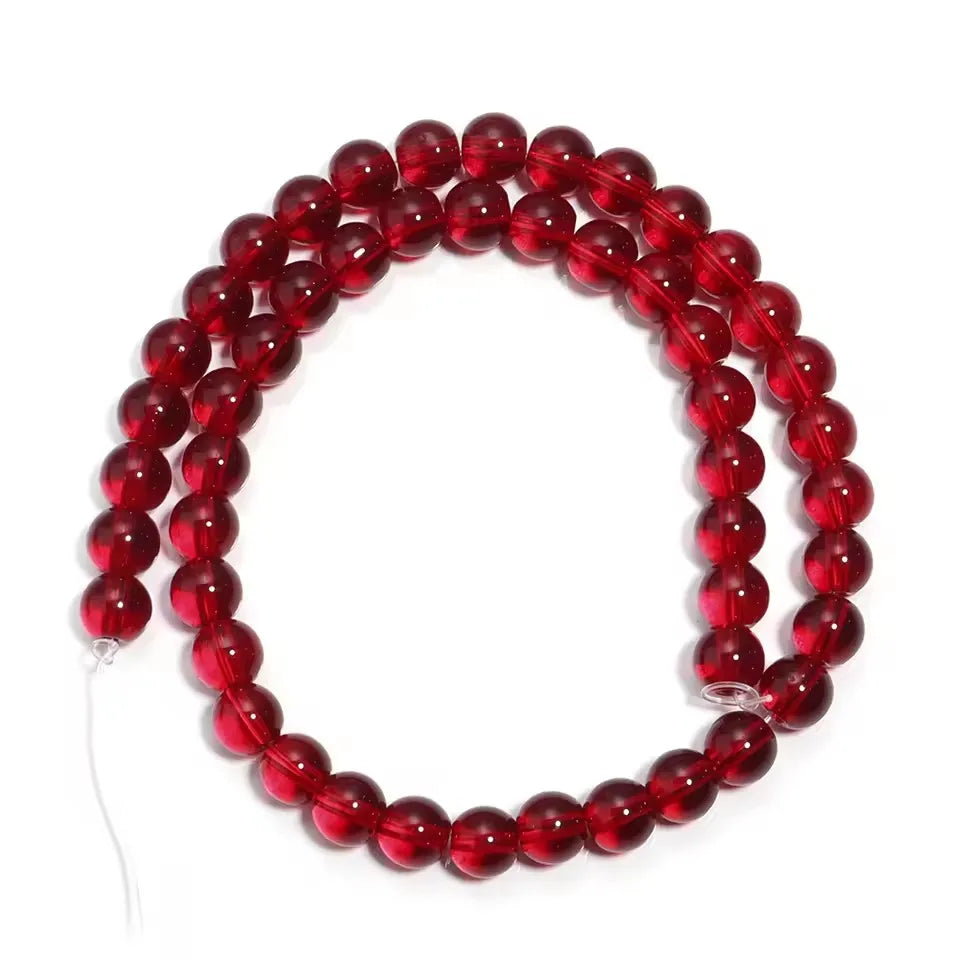 1Strand 4/6/8/10mm Red Garnet Color  Red Garnet  Loose Spacer Bead for Jewelry Making DIY Charms Bracelet Necklace Accessories