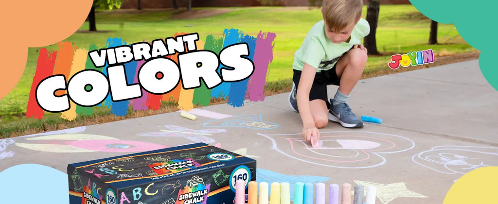 160 PCS Sidewalk Chalks Set Non-Toxic Washable Jumbo Chalk for Outdoor Art Play