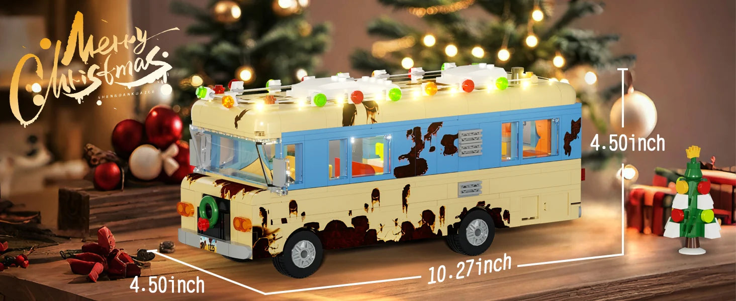 Christmas Vacation RV Building Block Set - Movie Replica Cousin Eddie Car | Nostalgic Collection & Family DIY | Christmas Gift
