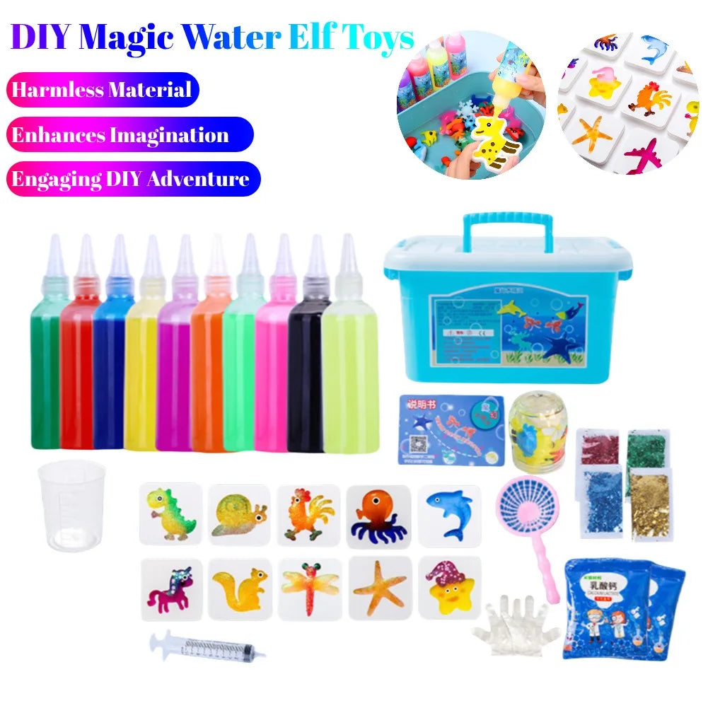 DIY Magic Water Kids Handmade Craft Painting Stickers Fairy Gel Ocean MoldEducation