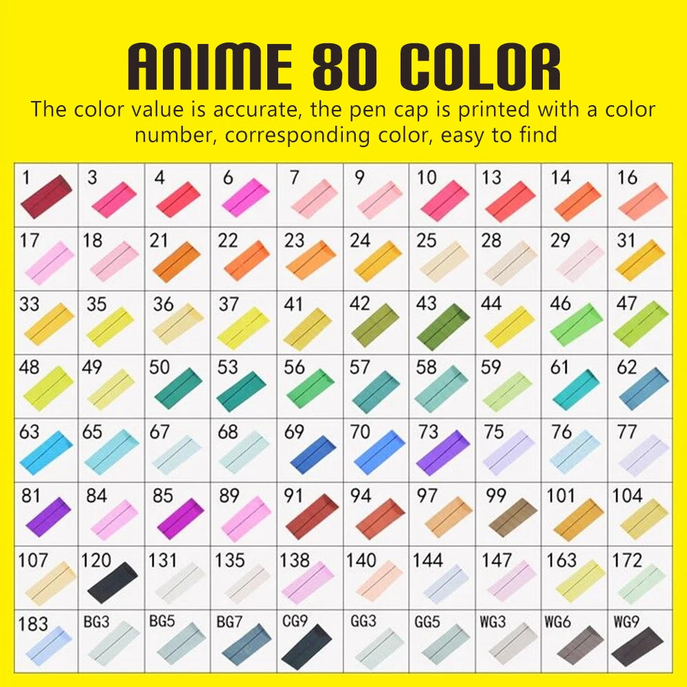 80 Markers Set, Mixed Color, Art Supplies.