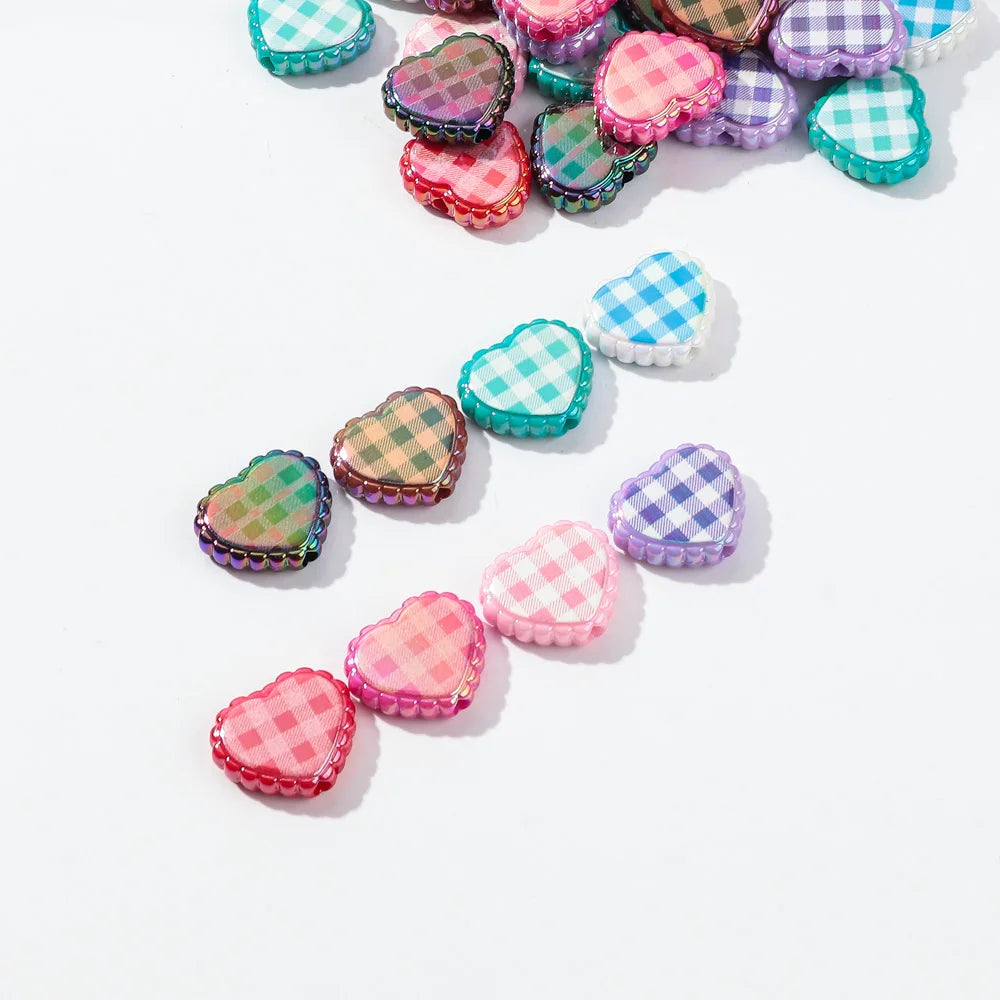 10pcs Love Heart Spacer Loose Beads Charms for DIY Bracelet Necklace Earring Jewelry Accessories