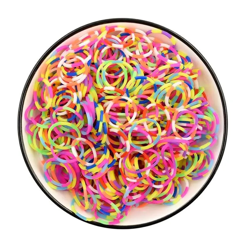 New Loom Rubber Bands Bracelet for Kids or Hair Rainbow Rubber Loom Bands
