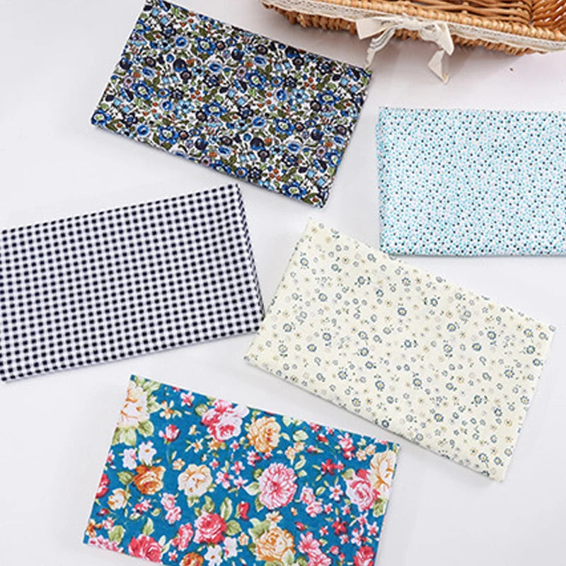 5Pcs/Set 25cmX25cm  Quilting Cloth Patchwork Needlework Handmade DIY Material
