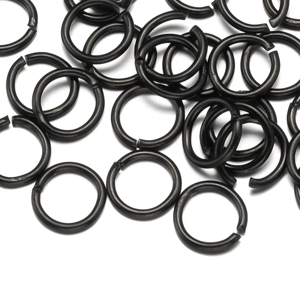 100-200pcs Stainless Steel Split Rings Black Open Jump Rings Connector