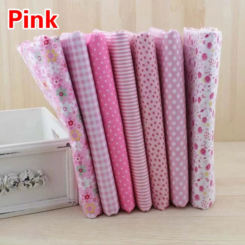 7pcs 25*25cm Square Crafts Cloth 100% Cotton Fabric Print Cloth
