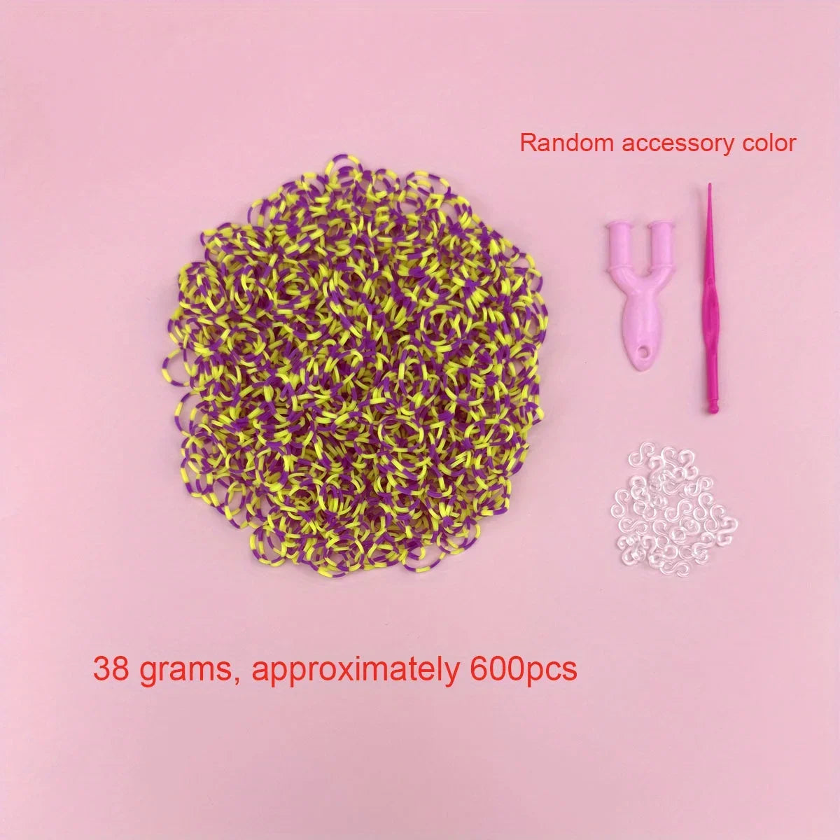 600Pcs Color Rubble Loom Bands Bracelets Kit Girl Gift DIY Jewelry Making