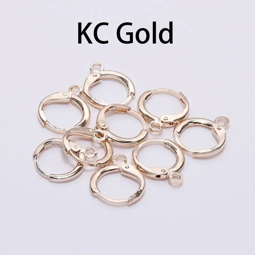 20pcs, Gold  France Lever Earring Hooks Wire Settings Base Earrings Hoops