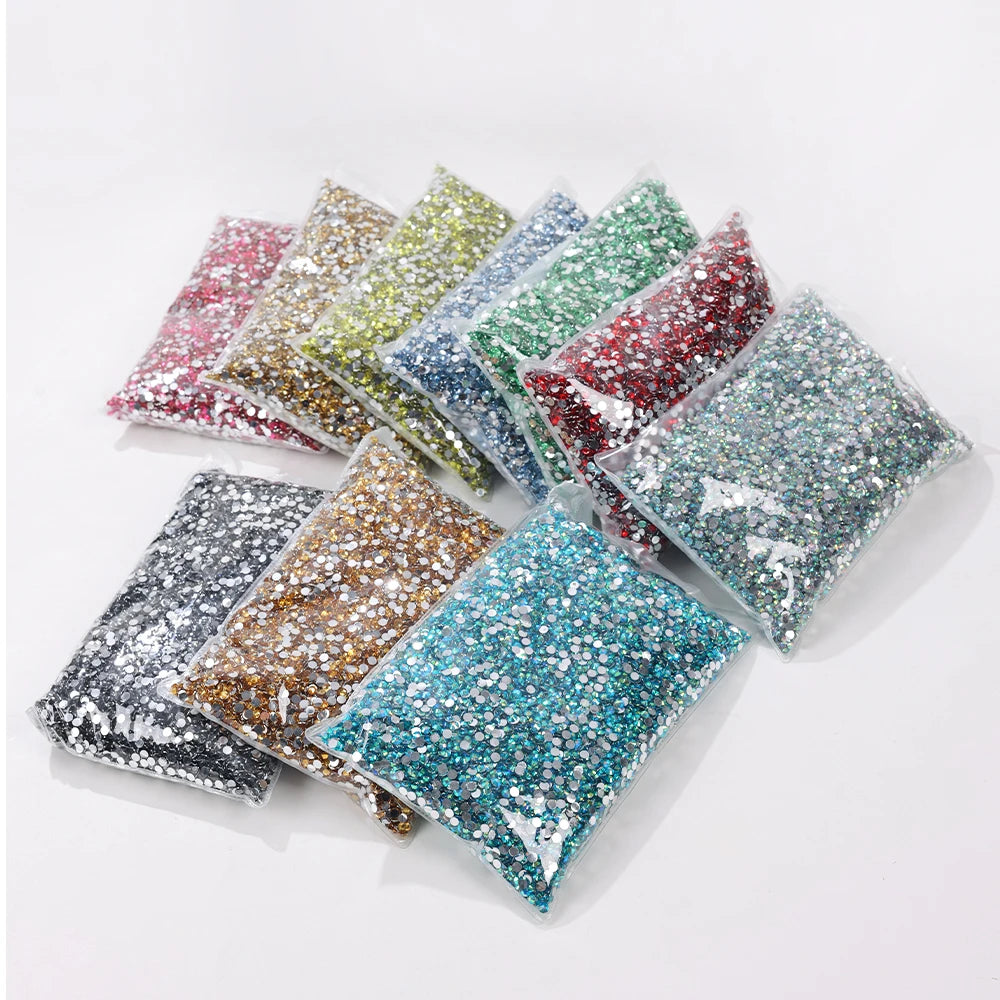 Big Package 2-6mm Resin Non Rhinestones Bulk Wholesale, Plastic Crystals Nail DIY