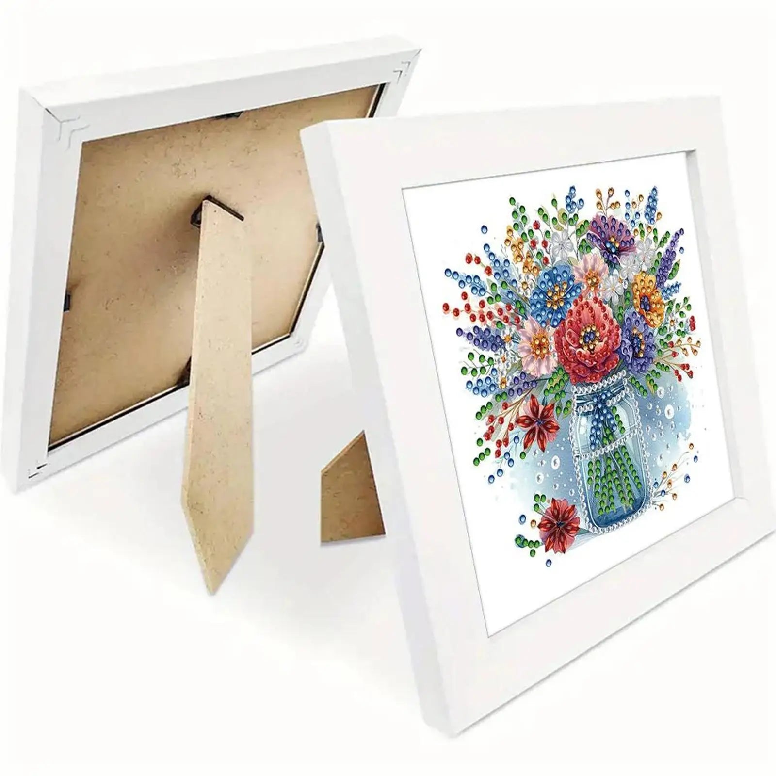 18x18cm Flower 5D DIY Special Shape Crystal Partial Diamond Painting Kit with Frame