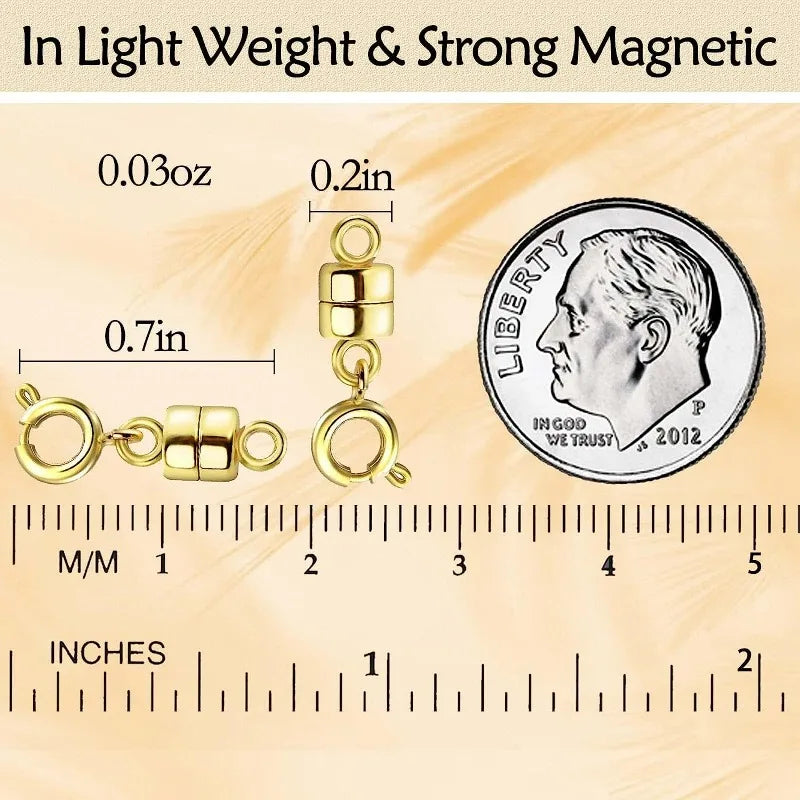 Magnetic Necklace Clasps and Closures 18K Gold- and Silver-Plated Bracelet Converter Clasp,