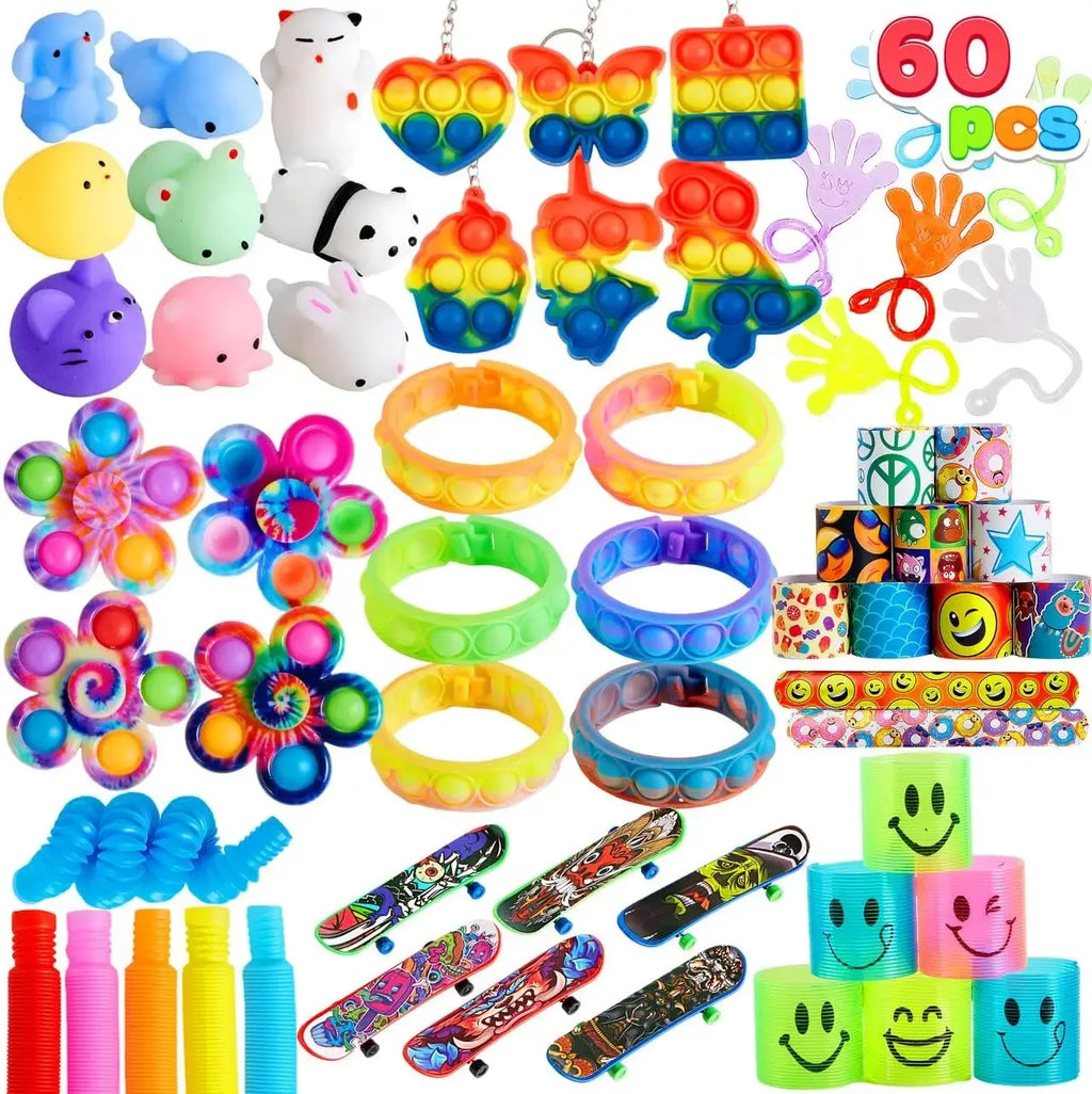 60 Pack Party Gifts Fidget Toys Adults Treasure Box Toys Classroom Prizes Stress Relief Gifts