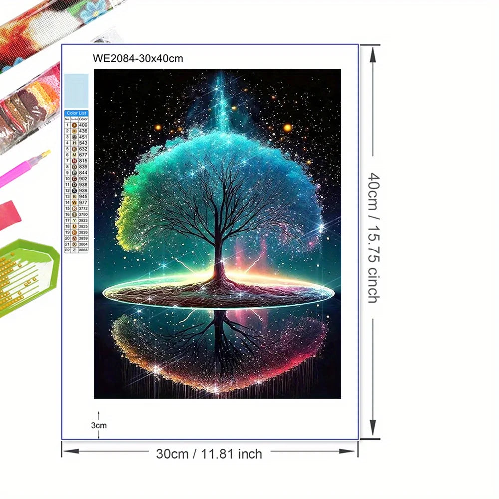 5D Diy Diamond Painting Fantasy Moon Tree Landscape