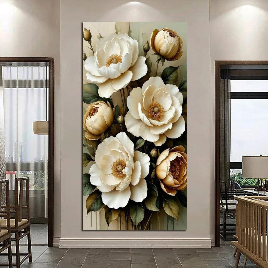 Peony Picture Large Size DIY Diamond Art Painting   Cross Stitch Flower Mosaic Embroidery Kits.