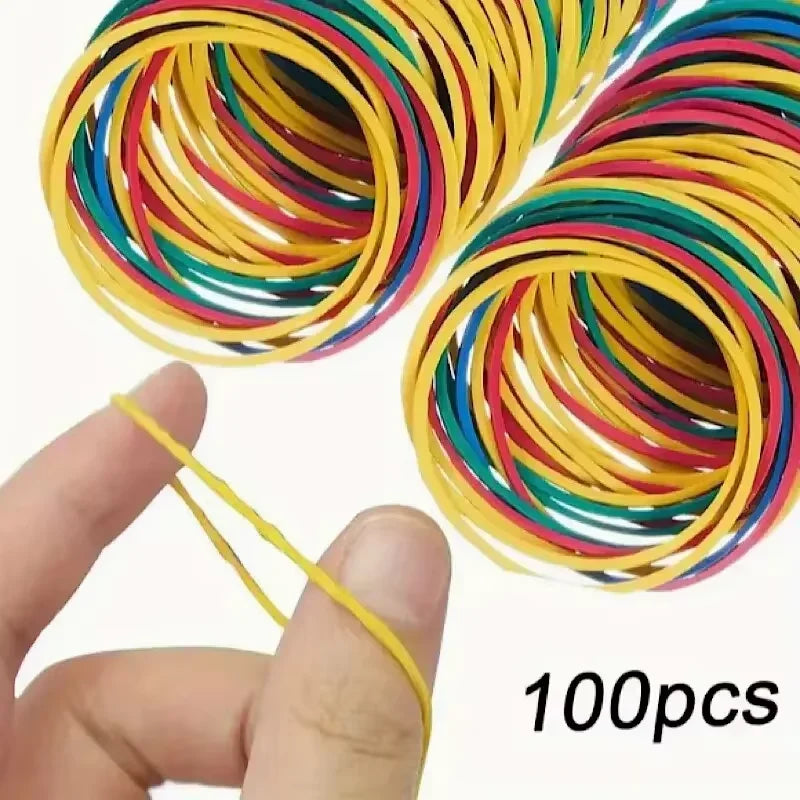 100/200 Pieces Cassette Type Multi-color Rubber Band Diameter 38mm For Office Supplies School Elastic Bands 2030