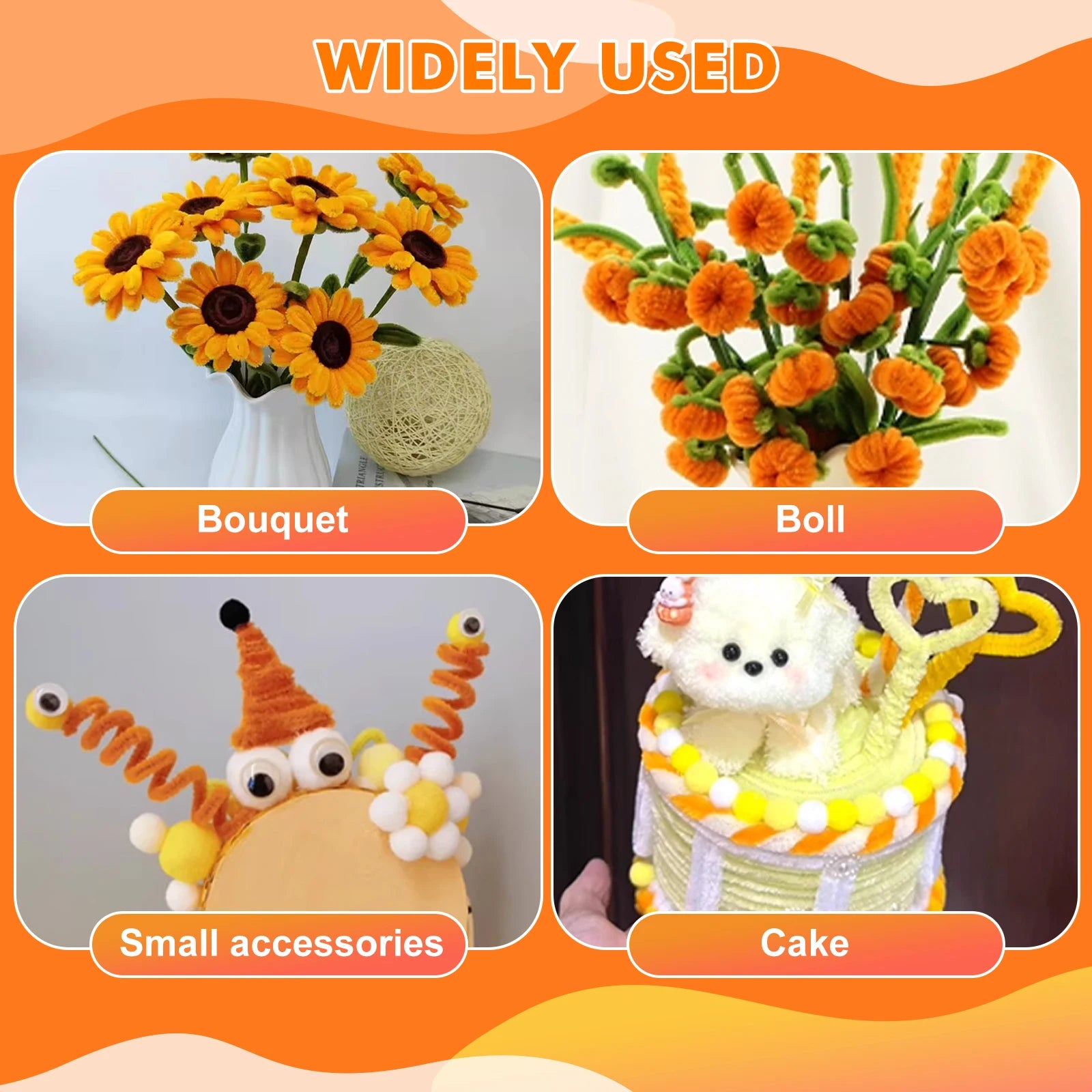 500pcs Pipe Cleaners Chenille Stems