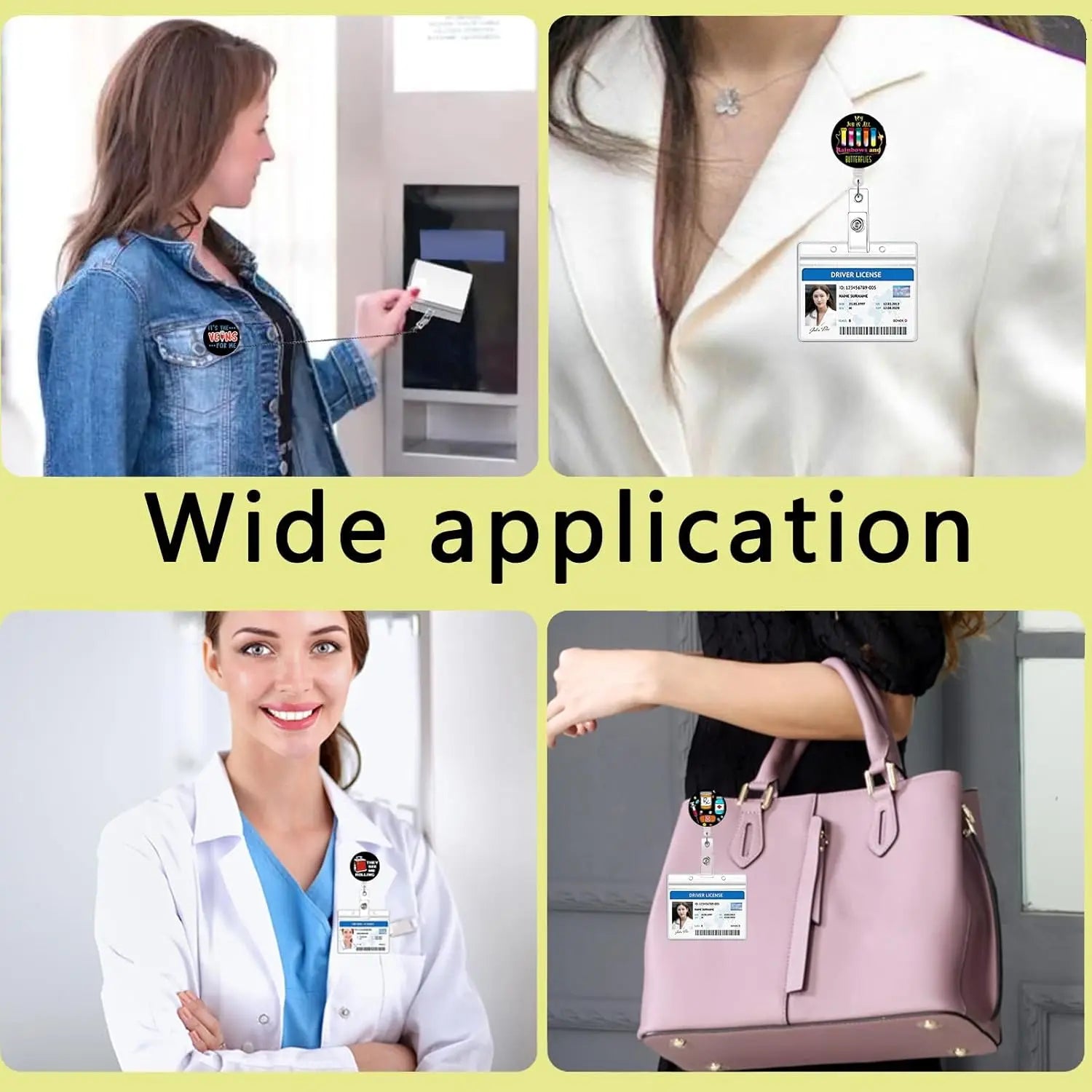 1/3/5 PCS Funny Retractable Badge Reel – Cute Nurse ID Holder with Alligator Clip