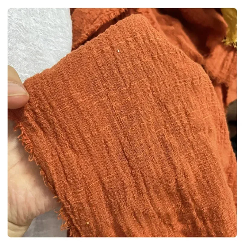 Soft Thin Linen Cotton Fabric Solid Color Organic Material Pure Natural Flax For Sewing