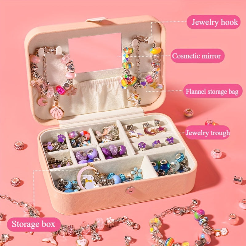 DIY handmade beaded bracelet Girl's birthday gift box set Pink